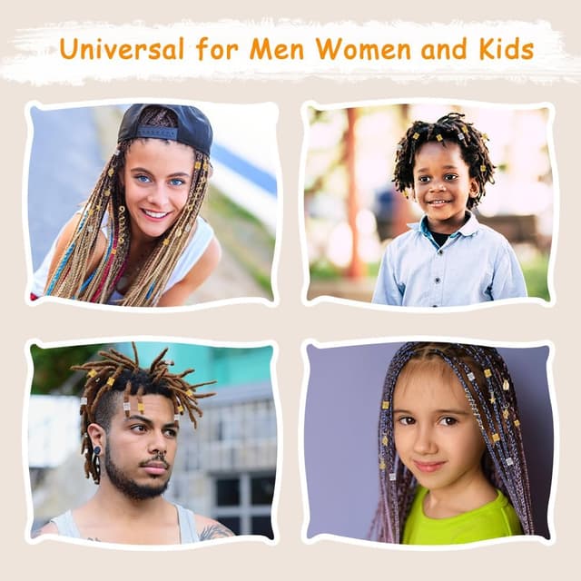 Thumbnail 4 de ACWOO Dreadlock Perline Clip a Spirale 53 pezzi