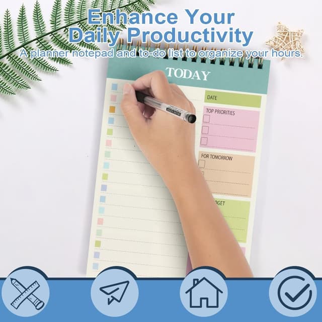 Thumbnail 6 de OFFCUP To Do List Planner A5 non datato (2 pezzi), 52 fogli a quaderno con rilegatura a doppia spirale