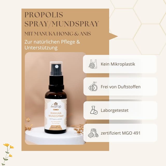 Detalle 1 de bedrop Manuka Propolis Halsspray 30ml