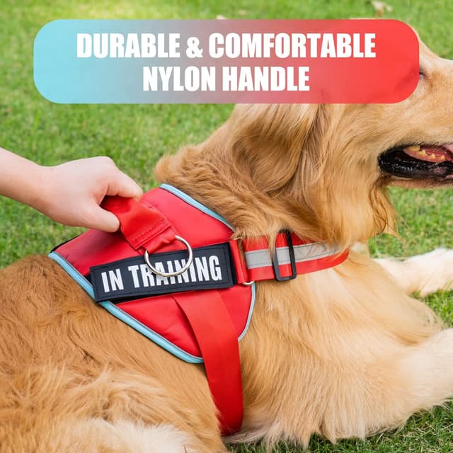 Detalle de 3 Ring No Pull Dog Harness with Reflective Oxford Vest, 3 Leash Clips and Training Patches