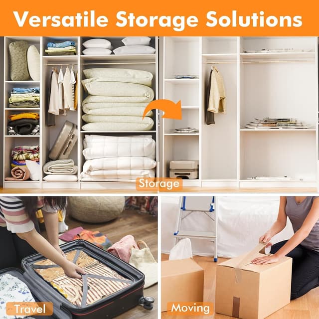 Thumbnail 6 de GONGSHI Vacuum Seal Bags for Clothing Travel & Home Storage (32-Pack) with Electric Pump