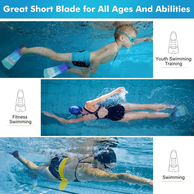 Detalle de Gintenco Swim Fins Kids Training Fins (Travel Size) with Mesh Bag