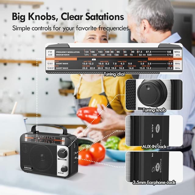 Detalle 1 de Audiocrazy Radio AM/FM multibanda 1800 mAh