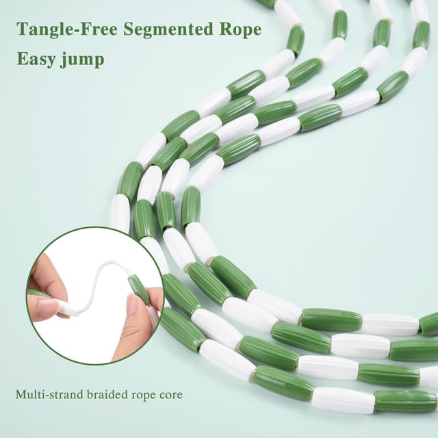 Detalle de OTraki Kinder-Springseil mit Holzgriff und Baumwollseil, 5 m (verstellbar)