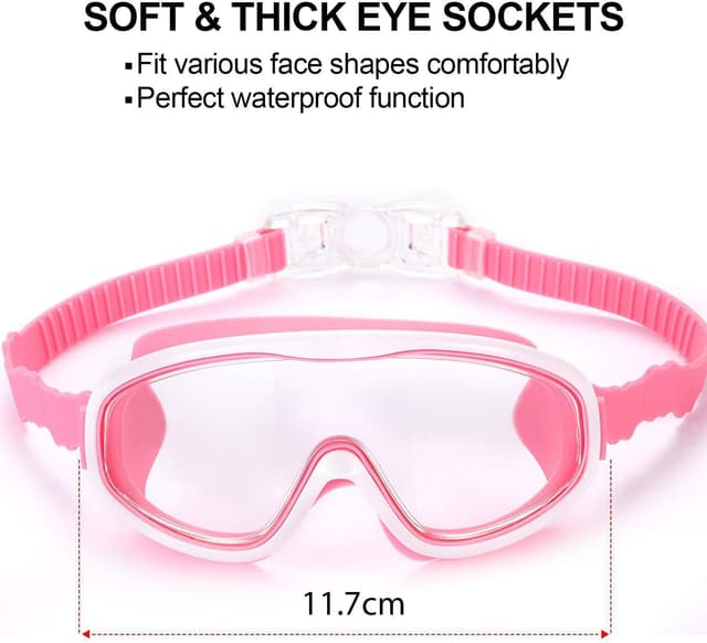 Detalle 2 de Yizerel 2 Pack Kids Swim Goggles (Ages 3–15) – Wide Vision, Anti-Fog, UV Protected