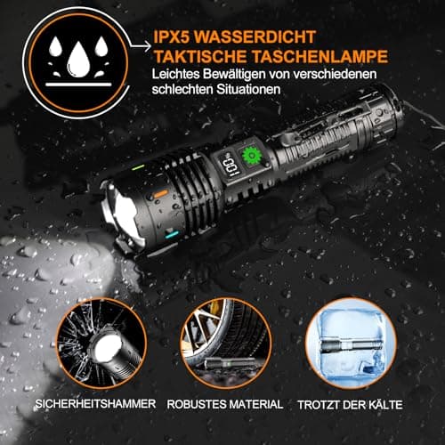 Thumbnail 7 de Relybo Relybo Linternas LED Alta Potencia recargable USB-C (1000000 lúmenes) con modos y foco ajustable