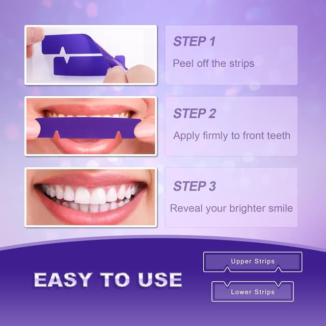 Detalle 2 de Purple Teeth Whitening Strips 14 Treatments (Enamel-Safe, No-Sensitivity, No-Slip)