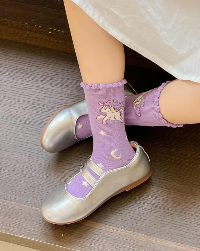 Detalle de Kyopp 10/5 Paar Kinder-Socken (Mädchen & Jungen) mit lustigen Tiermotiven aus Baumwolle – Crew für Winter/ Sommer