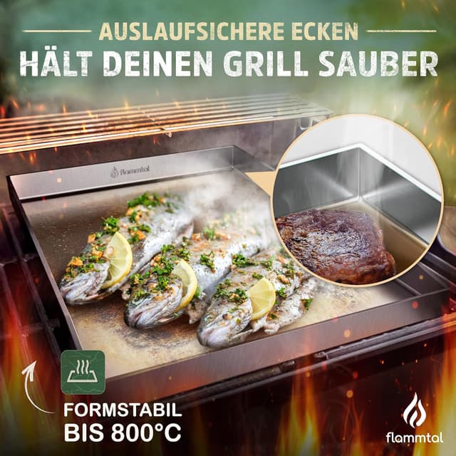 Thumbnail 2 de flammtal Grillplatte Edelstahl 40x30 cm