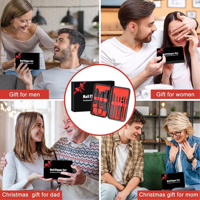 Detalle de Terulltase 10-Piece Men’s Manicure Set Stainless Steel Nail Clipper Kit