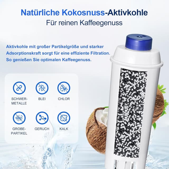 Detalle de Molifal Wasserfilter für Delonghi Kaffeevollautomaten 6-Stück
