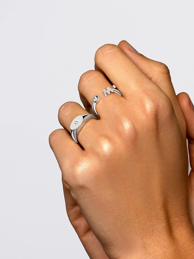 Thumbnail 3 de SINGULARU Anello personalizzato Letter Diamond 0,5 cm 💍