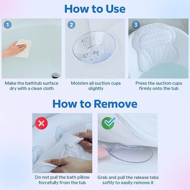 Thumbnail 2 de ADOV Luxury Bath Pillow 6 Suction Cups