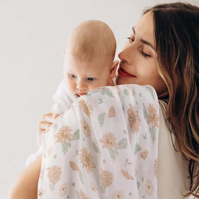 Detalle de GLLQUEN BABY Musselintücher (70 x 70 cm) im 6er-Pack – Spucktücher aus Bambus und Baumwoll-Musselin