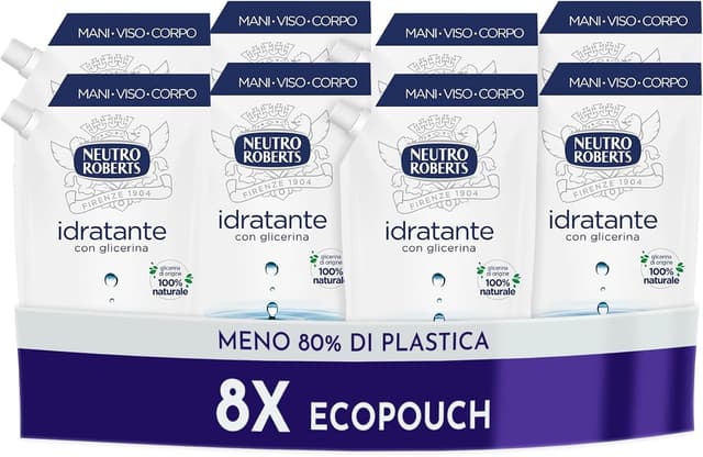 Detalle de Neutro Roberts Sapone Ecopouch Antibatterico 8x400 ml
