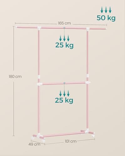 Thumbnail 4 de SONGMICS LLR401R01 Burro de ropa extensible 113–180 cm