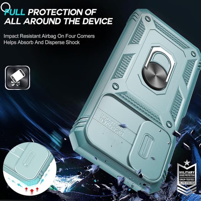 Thumbnail 6 de LeYi for Samsung Galaxy A25 5G Camera Cover Slider Case (2-pack tempered glass + ring stand)