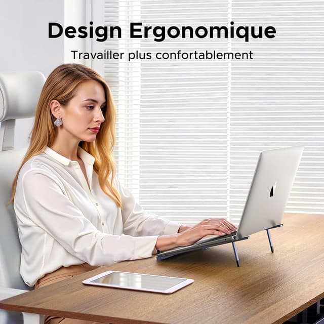 Detalle de UGREEN Support ordinateur portable ventilé pliable en aluminium jusqu’à 17,3 pouces