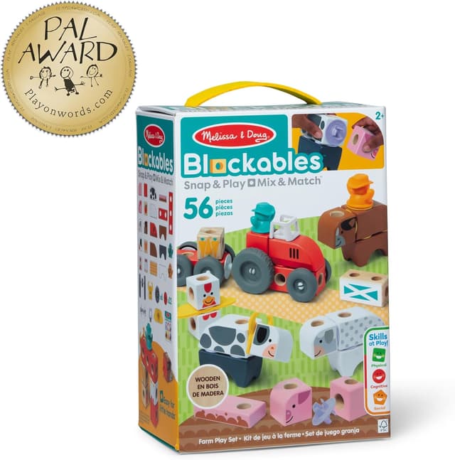 Thumbnail 5 de Melissa & Doug Blockables Farm Snap And Play 56 Pc