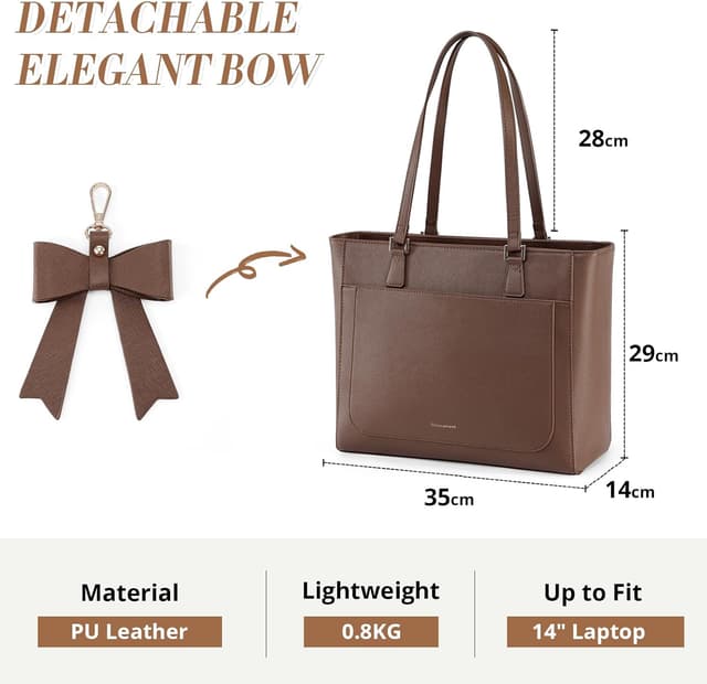 Thumbnail 2 de RAINSMORE Waterproof Tote Bag 35x14x29cm Large Women's Handbag