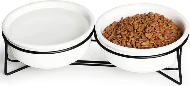 Detalle de GDCZ Elevated Cat Bowl Stand 11.6 in with 15 oz bowls 🐾