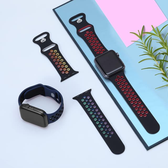 Detalle 2 de DigiHero Sport Silicone Watch Straps for Apple Watch (44/46/42/40/45/41/38/49mm) – Breathable, Hypoallergenic Air Holes