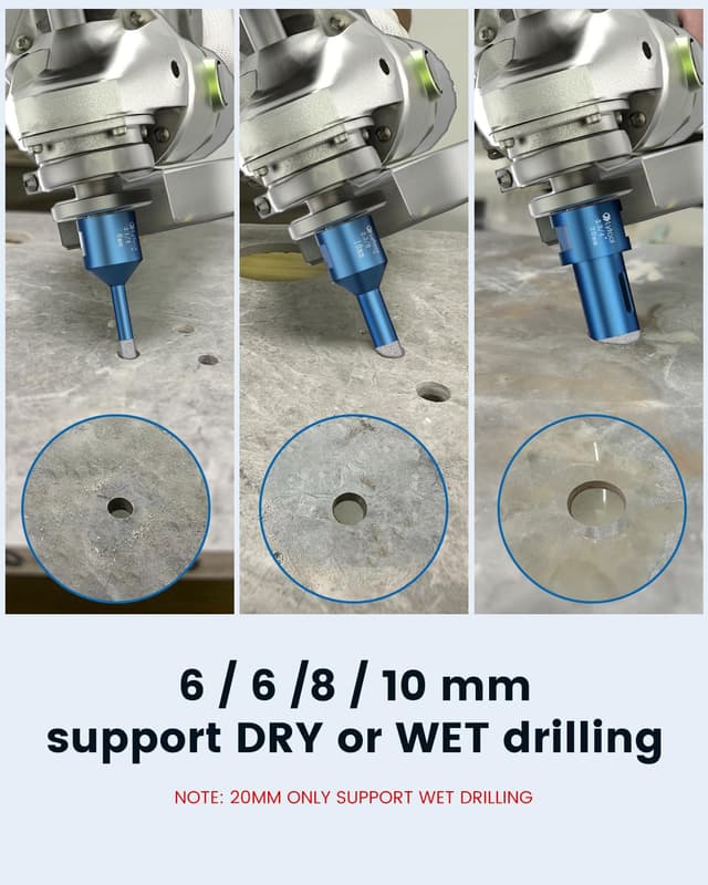 Detalle de Coffret 5 forets diamantés pour carrelage Lytool (6/6/8/10/20 mm) pour perceuse d’angle M14
