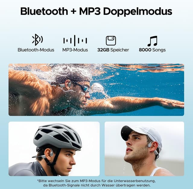 Thumbnail 5 de DOOGEE Knochenschall-Kopfhörer 32GB MP3 Player