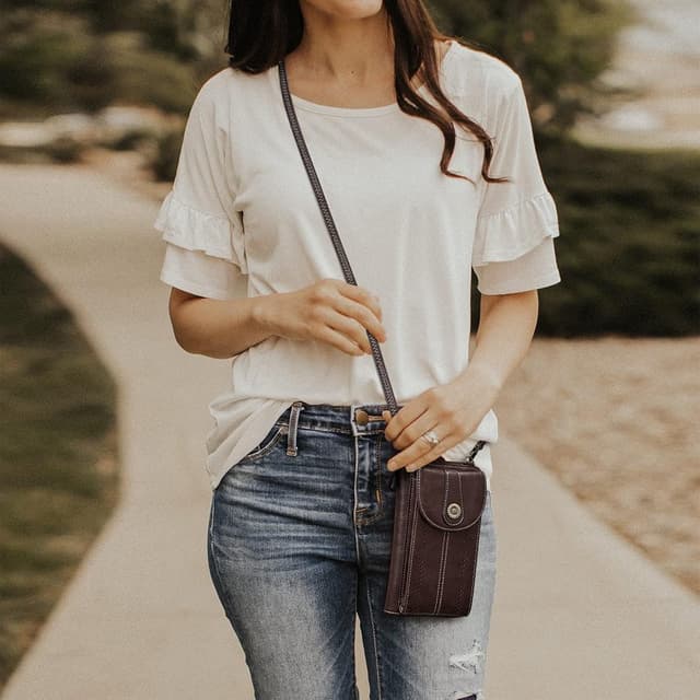 Detalle 2 de S-ZONE Pn21b017 portamonete/portafoglio da donna con blocco RFID per telefono fino a 6,5