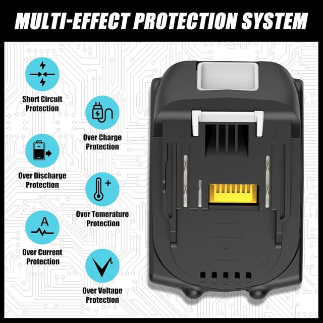 Thumbnail 5 de Batteries de rechange 18V 5,0Ah pour Makita x2
