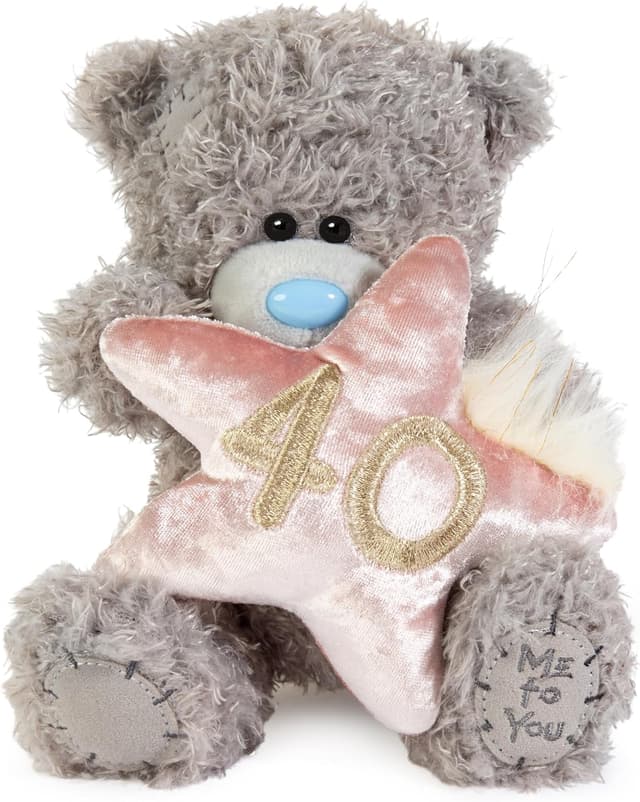 Detalle de Me to You Tatty Teddy Plush Grey 15cm 40th Birthday Bear on Luxury Gift Plinth (Official Collection)