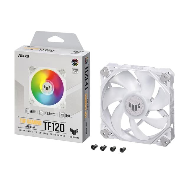 Imagen de ASUS TUF Gaming TF120 ARGB White 120mm PC fan en OfertitasTOP