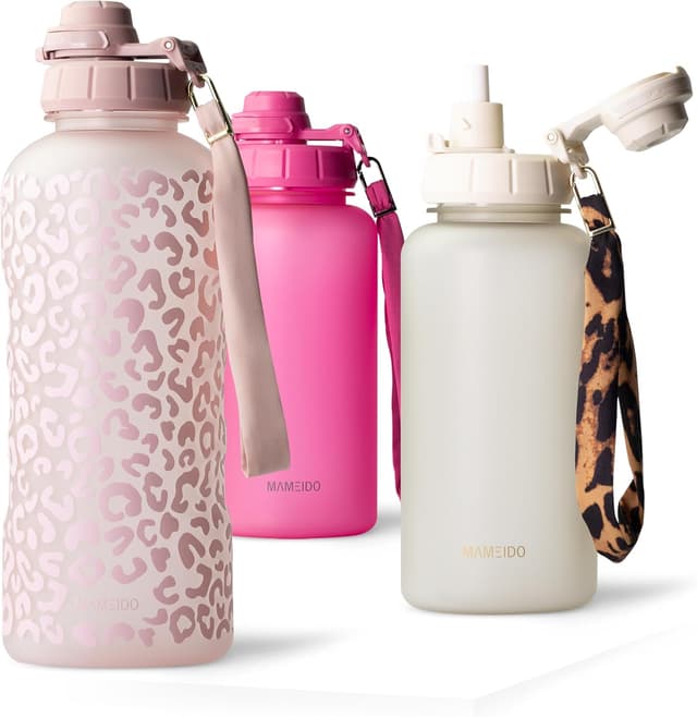 Thumbnail 6 de MAMEIDO Trinkflasche 1 l mit Strohhalm