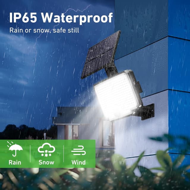 Detalle de nipify 3er Set Solarlampen für außen mit Bewegungsmelder, 310 LED, 3 Modi & IP65