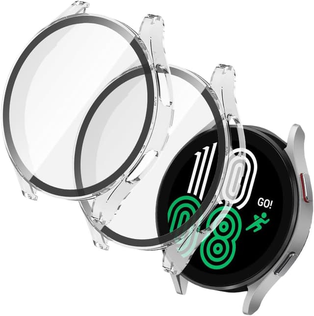 Detalle de OFFCUP Screen Protector Case (2pcs) for Samsung Galaxy Watch 4, 40mm – clear tempered glass bumper cover