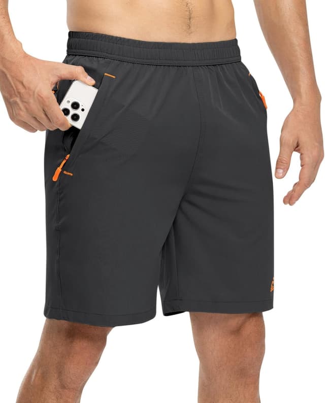 Detalle 1 de DAFENP pantaloncini sportivi da uomo da corsa con asciugatura rapida e tasche con zip