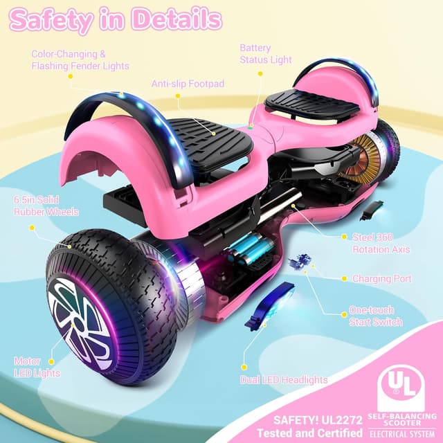 Detalle 2 de SISIGAD Hoverboard 6.5 pulgadas Self Balancing