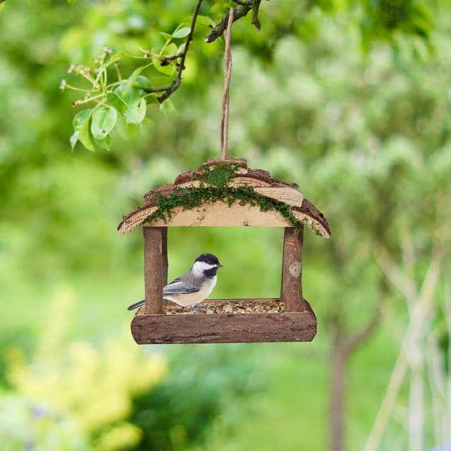 Detalle 2 de Relaxdays Mangeoire pour Oiseaux en Bois