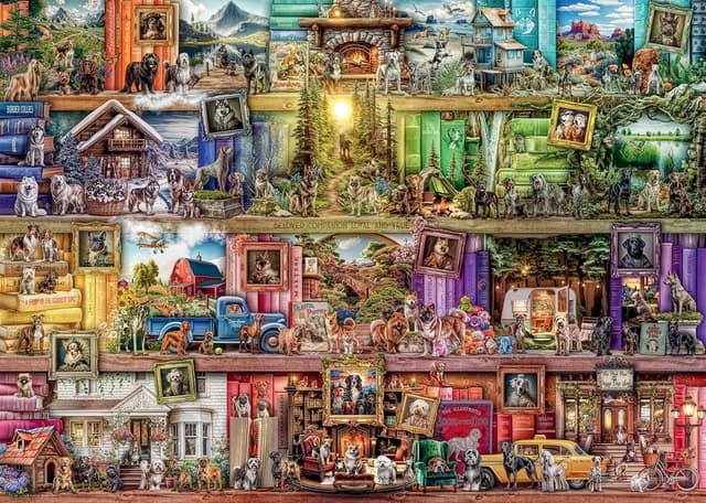 Detalle de Ravensburger Library of Dogs 1000-Piece Jigsaw Puzzle (70 x 50cm) for Adults and Kids 12+