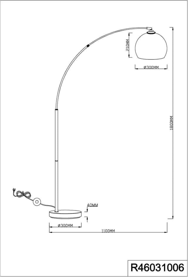 Thumbnail 3 de Reality R46031006 lampadaire 180 cm