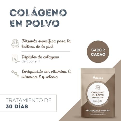 Thumbnail 1 de Vitavea Colágeno Hidrolizado en Polvo Sabor Cacao 🍫 5000mg