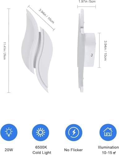 Thumbnail 6 de Comely Lámpara de pared LED moderna, 20W, luz fría