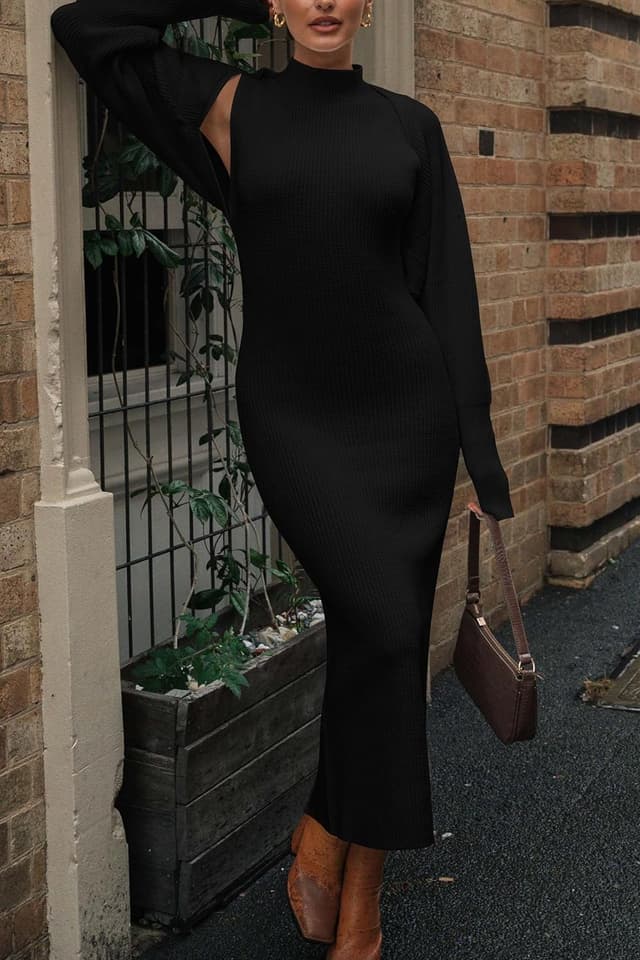 Detalle 2 de PRETTYGARDEN Women's Knit 2-Piece Dress Set