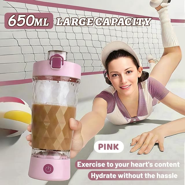 Detalle 2 de flintronic 650ml Protein Shake Bottle USB‑C rechargeable 💧