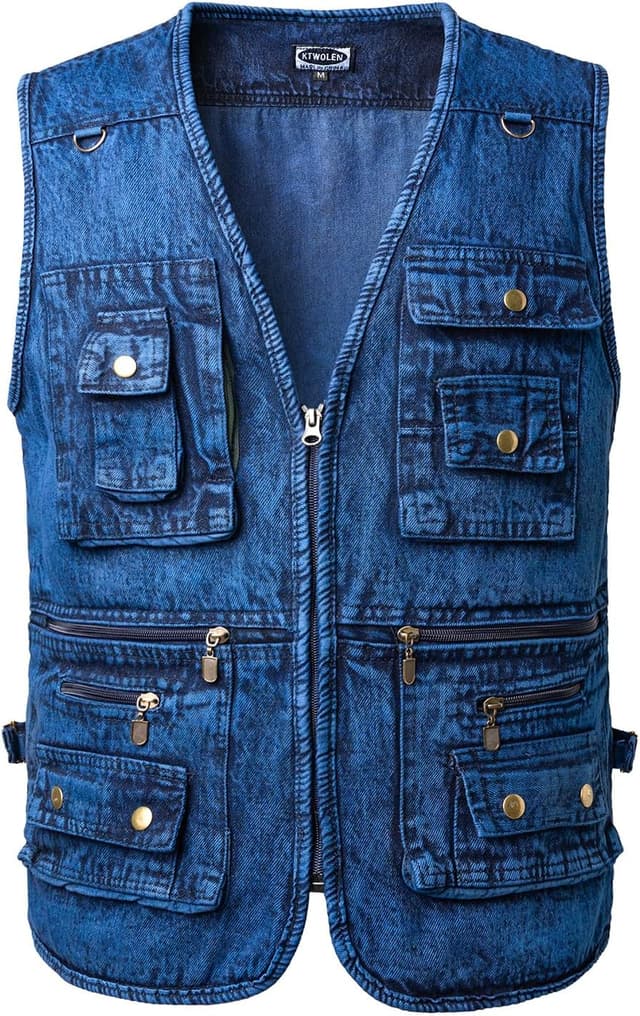 Imagen de KTWOLEN Herren Retro Jeans Weste Motorrad en OfertitasTOP