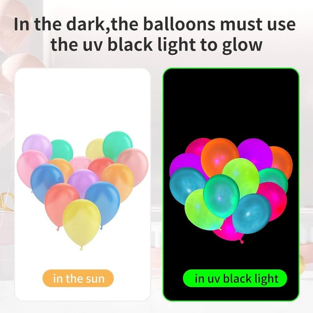 Thumbnail 4 de UV Neon Balloons 300 Pcs for Black Light