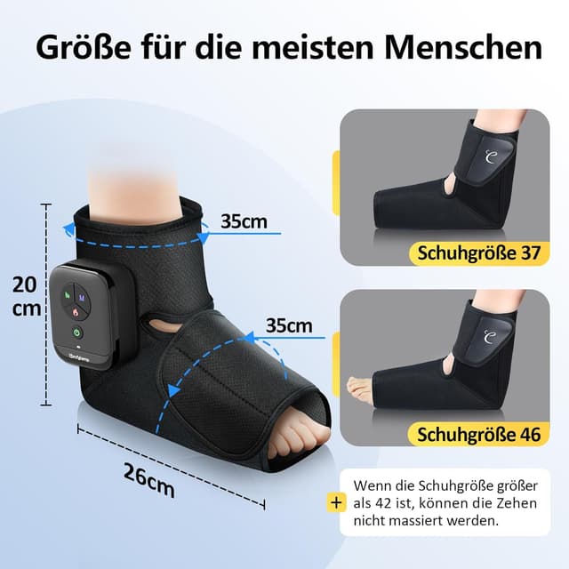 Detalle 2 de Comfytemp kabelloses Fußmassagegerät mit Luftkompression, Akku (2500 mAh) & App-Steuerung für beide Füße