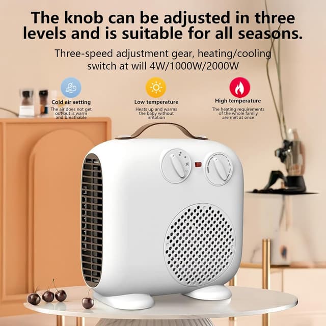 Detalle 2 de BioAura Electric Heater 2000W portable fan heater