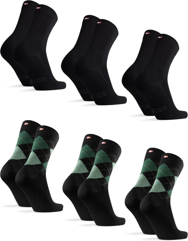 Detalle de DANISH ENDURANCE Bambus Socken für Business (atmungsaktiv, anti-Blasen) – Herren & Damen, 3 oder 6 Paar