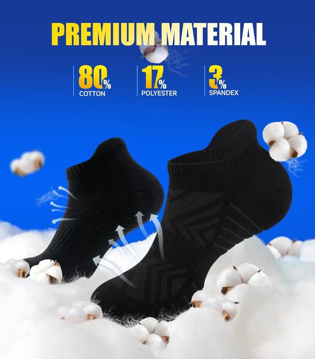 Detalle 2 de PULIOU running socks, 6 pairs ankle